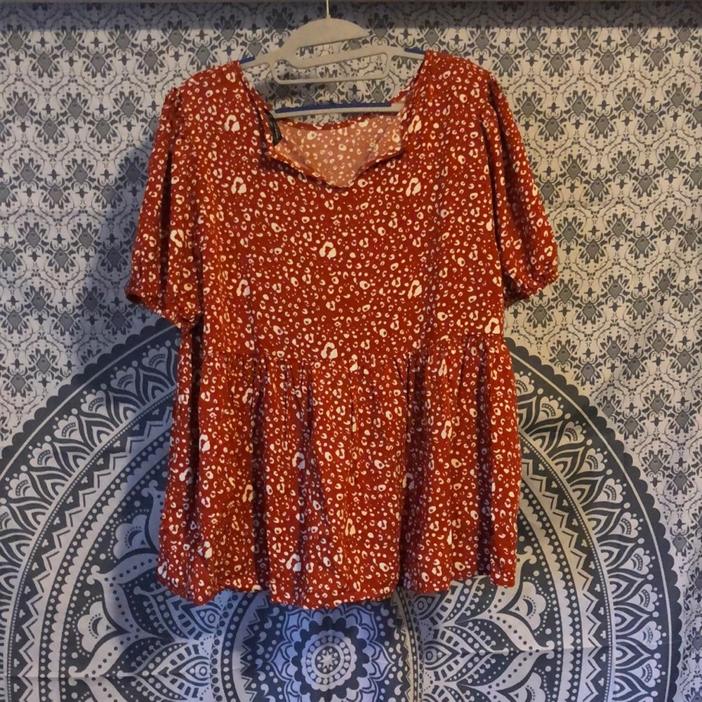 Rust Blouse from SHEIN